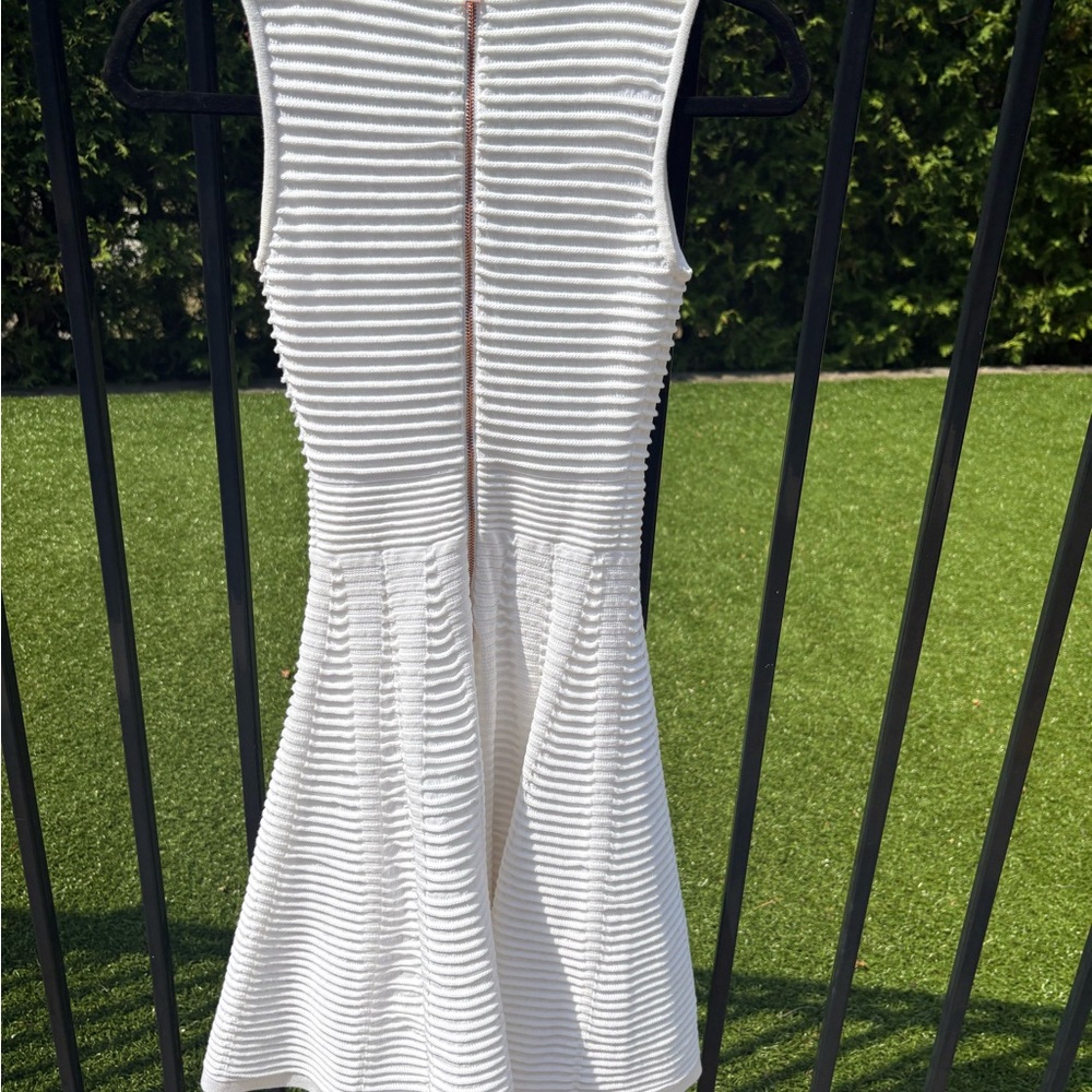 Ted Baker White Ribbed Mini Dress - Picture 3 of 7